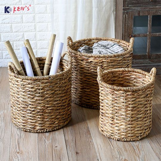 Water hyacinth storage basket - Round S/3 （2418）