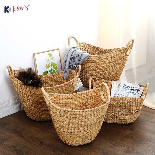 Water hyacinth storage basket - Oval S/3 （1004）